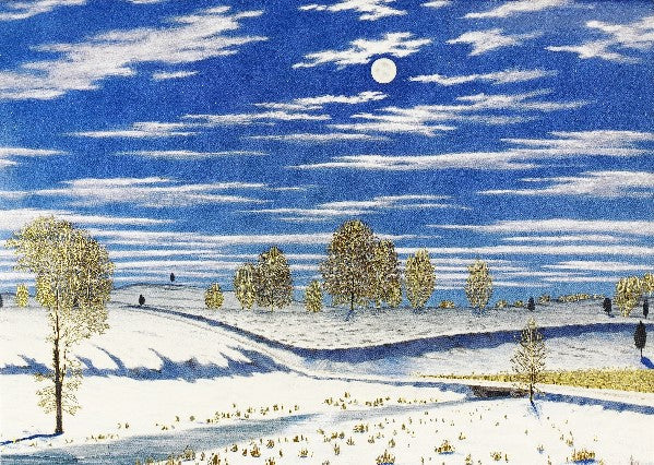 Winter Scene In Moonlight Boxed Holiday Cards