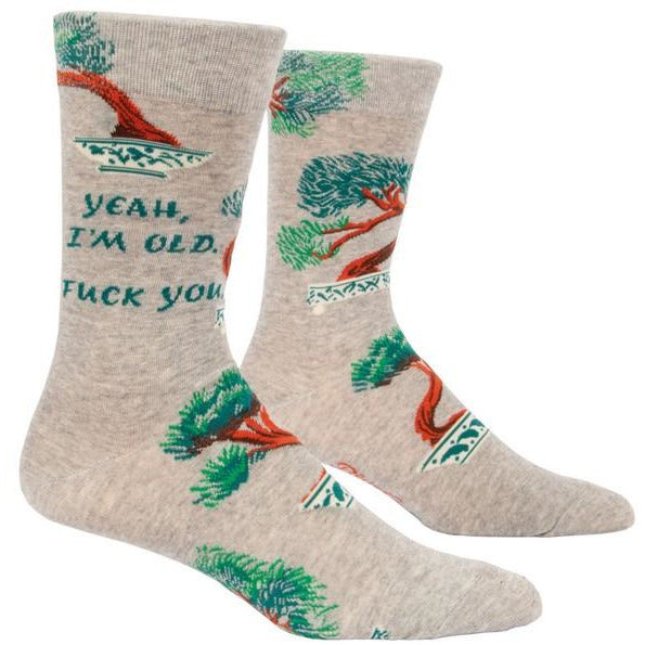 Blue Q Men's Crew Socks | Yeah I'm Old