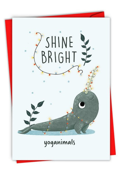 Yoganimals Narwal Christmas Card